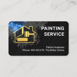 Cartão De Visita Serviço de Pintura Grunge de Parede