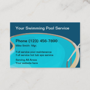 Cartão De Visita Serviço De Piscina Profissional E Spa