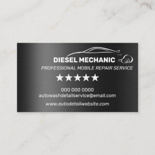 Cartão De Visita Serviço de Reparo Automotivo Mecânico Diesel Metal
