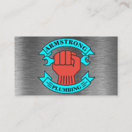 Cartão De Visita Serviço de Reparo de Canalização de Design de Chro