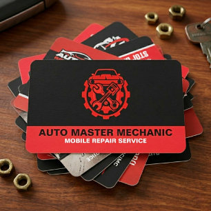 CARTÃO DE VISITA SERVIÇO DE REPARO DE CARROS AUTOMOTIVOS MECÂNICO