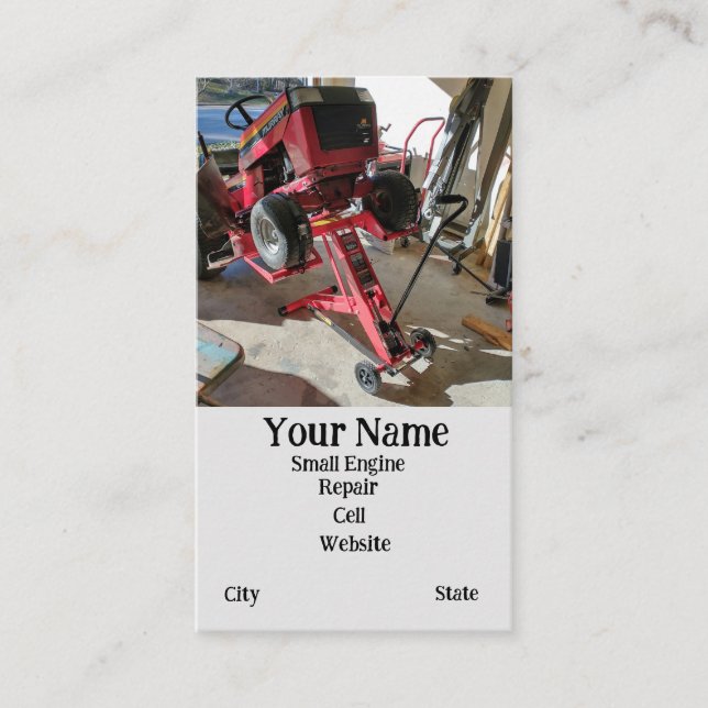 Cartão De Visita Serviço de Reparo de Pequenos Motores (Frente)