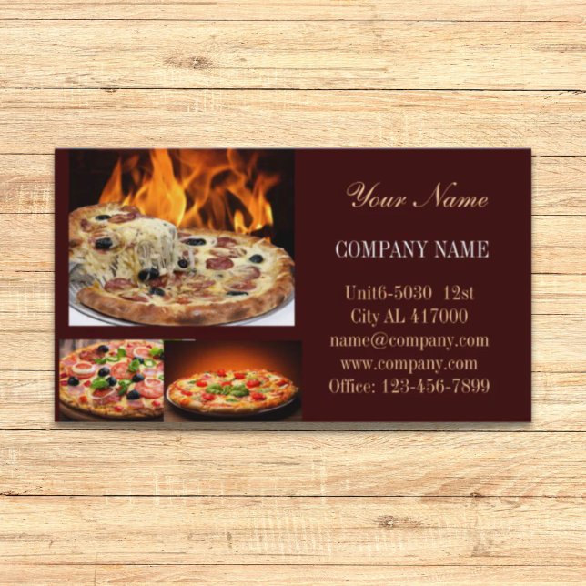 Cartão De Visita serviço de restauração deli compra pizza Comida it (catering service deli shop Italian Food pizza Business Card)