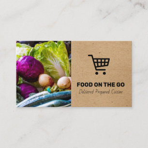 Cartão De Visita Serviço de restauração Entrega Comida Mercado