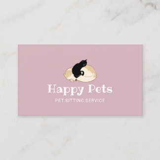 Cartão De Visita Serviço de Sessão de Cachorros e Gatos de Pet Care