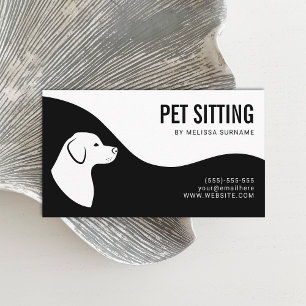 Cartão De Visita Serviço de Sessão de Pet Silhute para Cachorros 