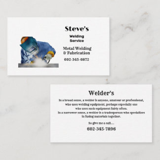 Cartão De Visita Serviço de soldadura de metais e construção