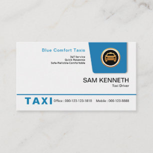 Cartão De Visita Serviço de Táxi com Guia Pull-down Azul Brilhant