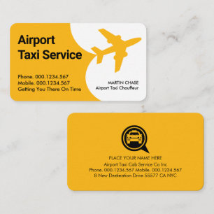 Cartão De Visita Serviço de Táxi de Aeroporto de Avião