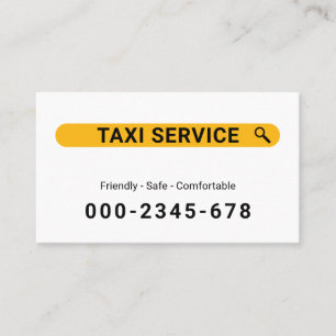 Cartão De Visita Serviço de Táxi de Busca Criativa