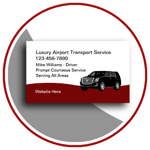 Cartão De Visita Serviço de Táxi de Transporte de Luxo para Aeropor