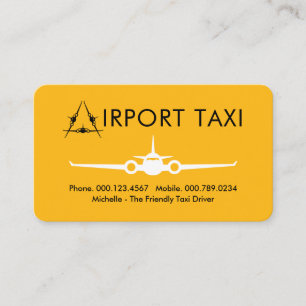 Cartão De Visita Serviço de Táxi do Aeroporto do Avião Letra-A