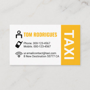 Cartão De Visita Serviço de Táxi Minimalista Simples