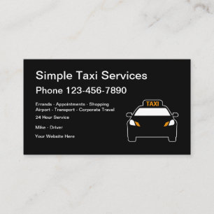 Cartão De Visita Serviço de Táxi Simples e Moderno da Cidade