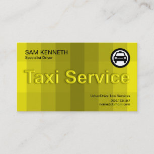 Cartão De Visita Serviço de táxis de efeito de vidro amarelo impr
