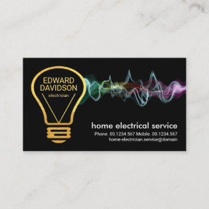 Cartão De Visita Serviço Elétrico a Massa Eletrônica Dourada Cri