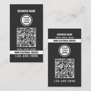 Cartão De Visita Serviço elétrico doméstico Código QR Logotipo pers