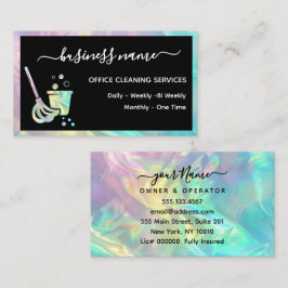 Cartão De Visita Serviço Holográfico de Limpeza de Escritórios