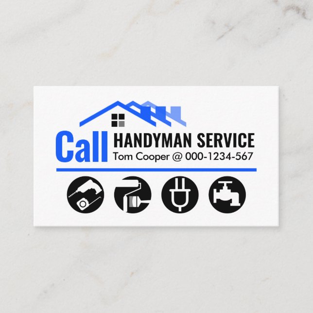 Cartão De Visita Serviço Home Handyman de Chamada (Frente)