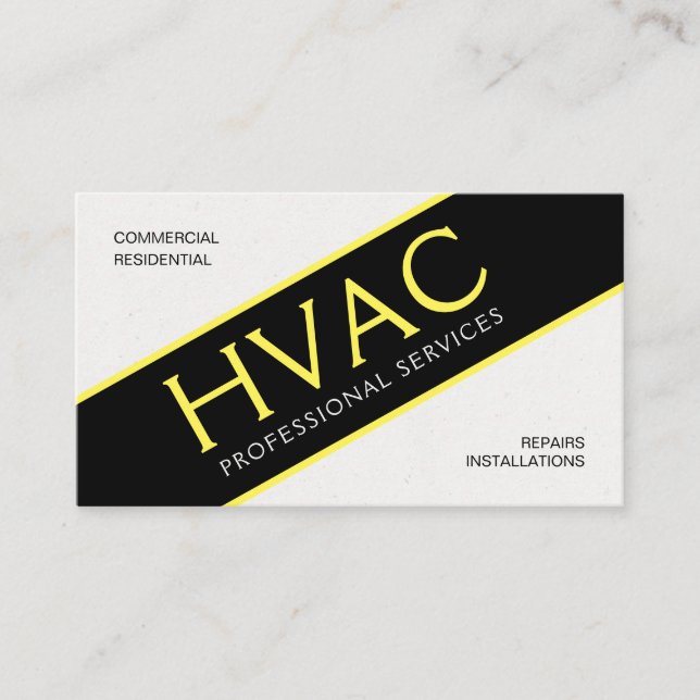 Cartão De Visita Serviço HVAC Amarelo (Frente)
