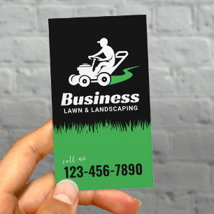 Cartão De Visita Serviço Lawn & Landscaping Cabeça Preta