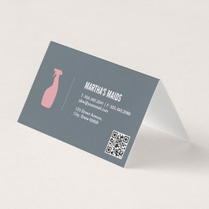 Cartão De Visita Serviço Maid   Código QR