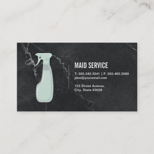 Cartão De Visita Serviço Maid | Marble (Frente)