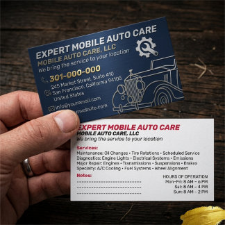 Cartão De Visita Serviço Mecânico de Reparo Automático e Especialis