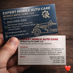 Cartão De Visita Serviço Mecânico de Reparo Automático e Especialis