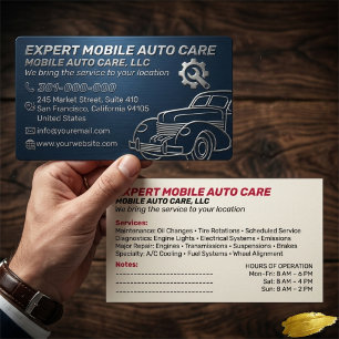 Cartão De Visita Serviço Mecânico de Reparo Automotivo e Especialis
