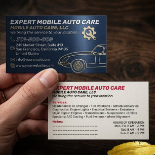 Cartão De Visita Serviço Mecânico de Reparo Automotivo e Especialis