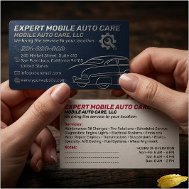 Cartão De Visita Serviço Mecânico de Reparo Automotivo e Especialis
