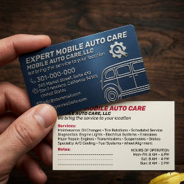 Cartão De Visita Serviço Mecânico de Reparo Automotivo e Especialis