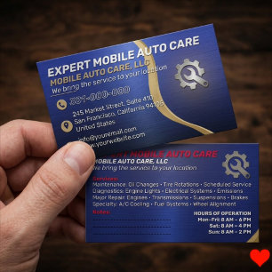 Cartão De Visita Serviço mecânico personalizado   Reparo de ar cond