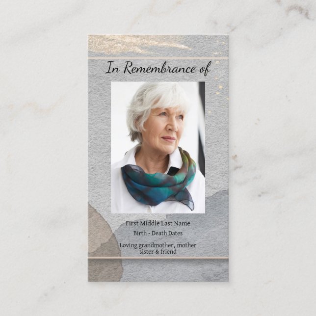 Cartão De Visita Serviço Memorial Convidar Aquarela Simples Clássic (Frente)