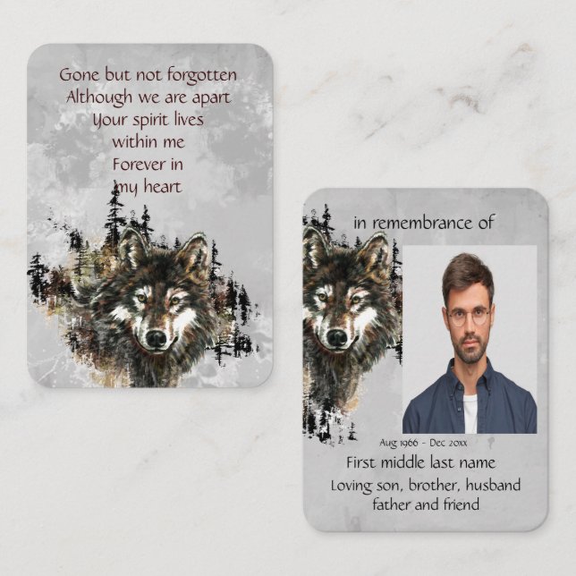 Cartão De Visita Serviço Memorial Convidar Wolf Wolves Arte Animal (Frente/Verso)