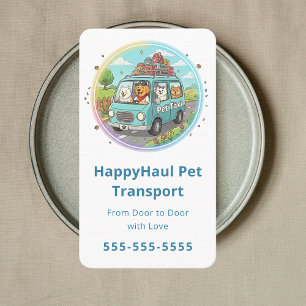 Cartão De Visita Serviço Moderno de Táxi Pet Chauffeur Shuttle para
