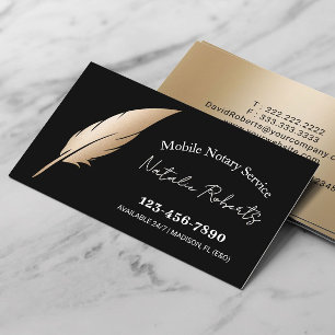 Cartão De Visita Serviço Notório Móvel Dourado Caneta Preto