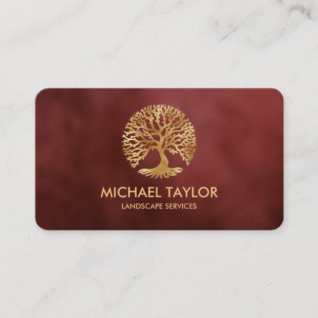 Cartão De Visita serviço profissional da árvore paisagística e cuid (Frente)