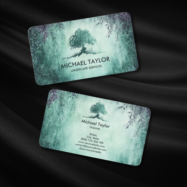 Cartão De Visita serviço profissional da árvore paisagística e cuid (Criador carregado)