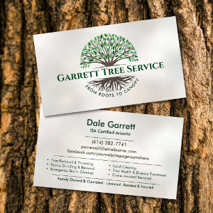 Cartão De Visita Serviço Profissional de Árvores de Arborista
