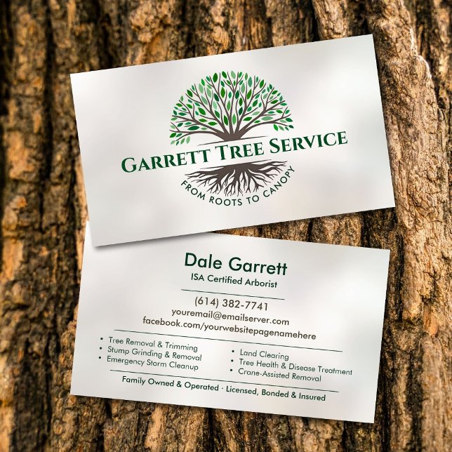 Cartão De Visita Serviço Profissional de Árvores de Arborista (Criador carregado)