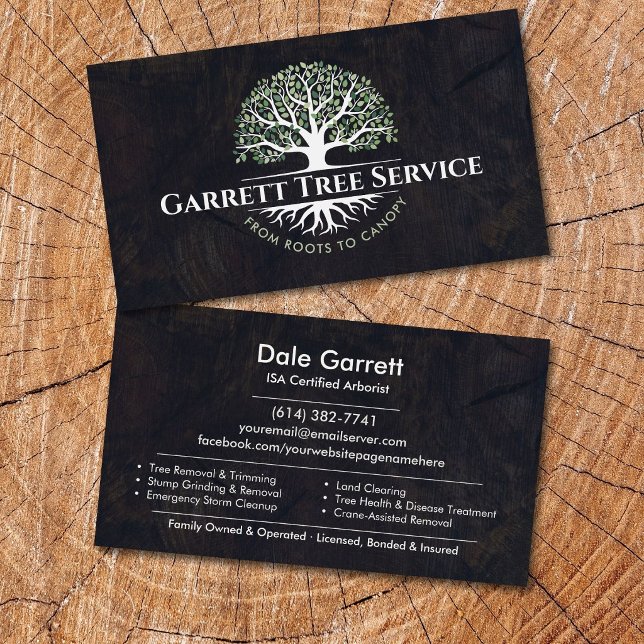 Cartão De Visita Serviço Profissional de Árvores de Arborista (Criador carregado)