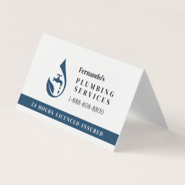 Cartão De Visita Serviço Profissional de Encanação Logotipo de Gota