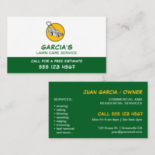 Cartão De Visita Serviço Profissional de Manutenção de Jardins