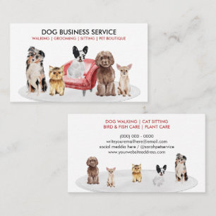 Cartão De Visita Serviço Profissional de Pet Sitter com Visita Domi