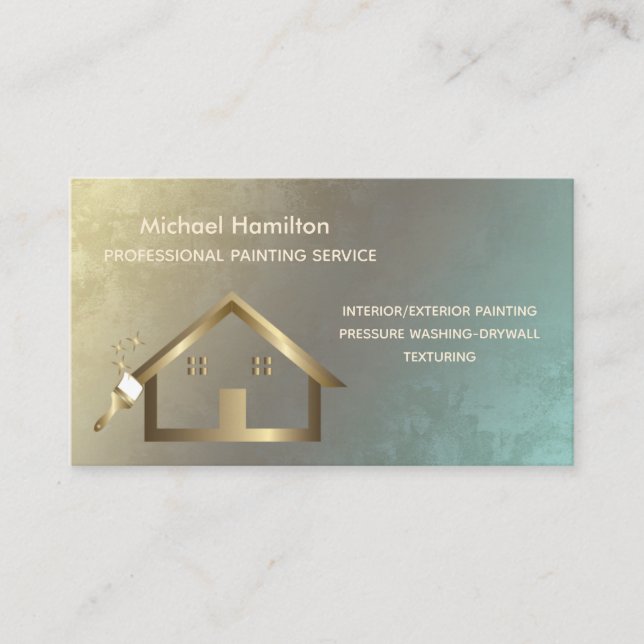 Cartão De Visita Serviço profissional de pintura moderna elegante (Frente)