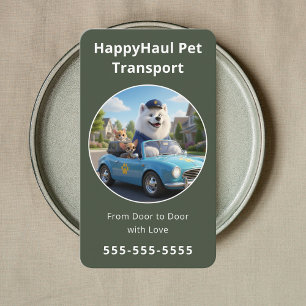 Cartão De Visita Serviço Profissional de Táxi Pet Transporte de Ani