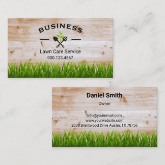 Cartão De Visita Serviço Rustic Barn Wood Lawn Care & Landscaping