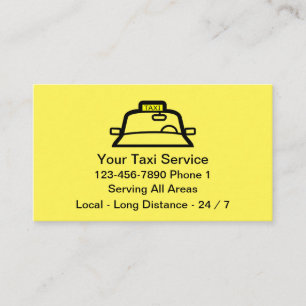 Cartão De Visita Serviço Simples de Táxi Amarelo